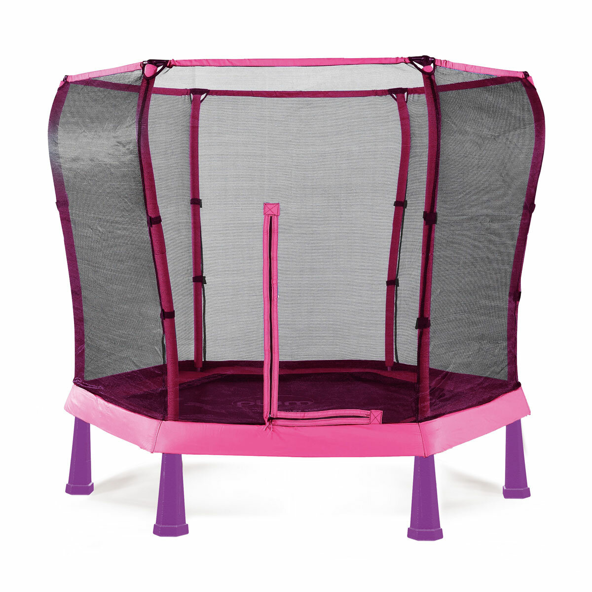 Studio image of the Plum Shapes 7ft Springsafe Trampoline in pink