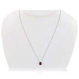 Garnet Birthstone Pendant, 14ct White Gold