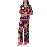 Room Service Ladies Notch Collar Pyjama Set in Navy, Small