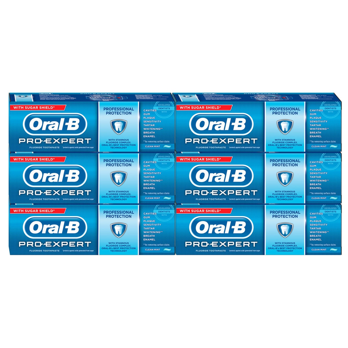 Oral-B Pro-Expert Professional Protection Clean Mint Toothpaste, 6 x 75ml