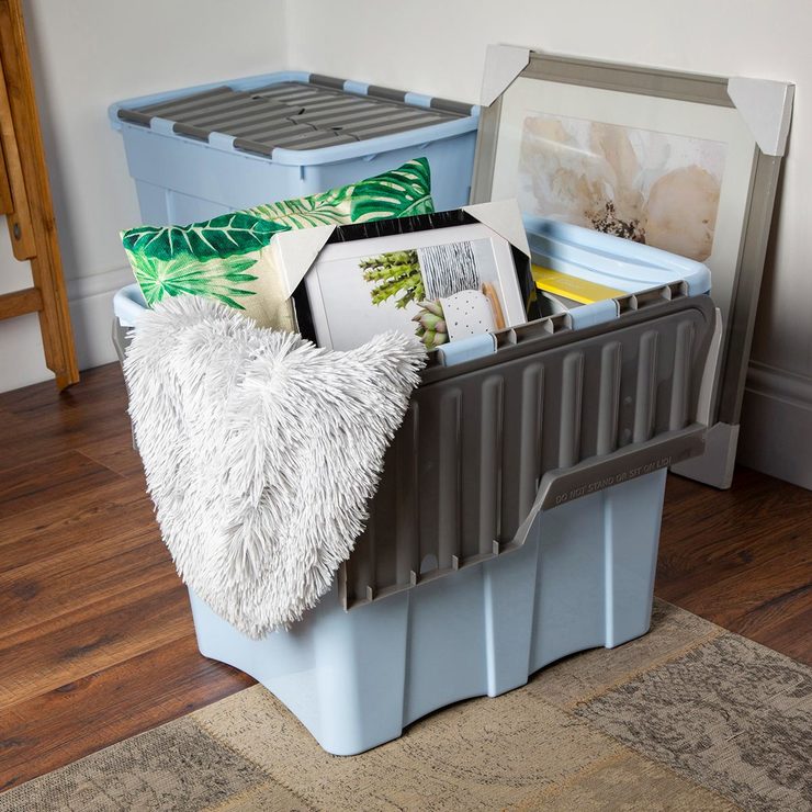 Wham 80L Plastic Storage Croc Box, in Cool Blue 2 Pack Costco UK