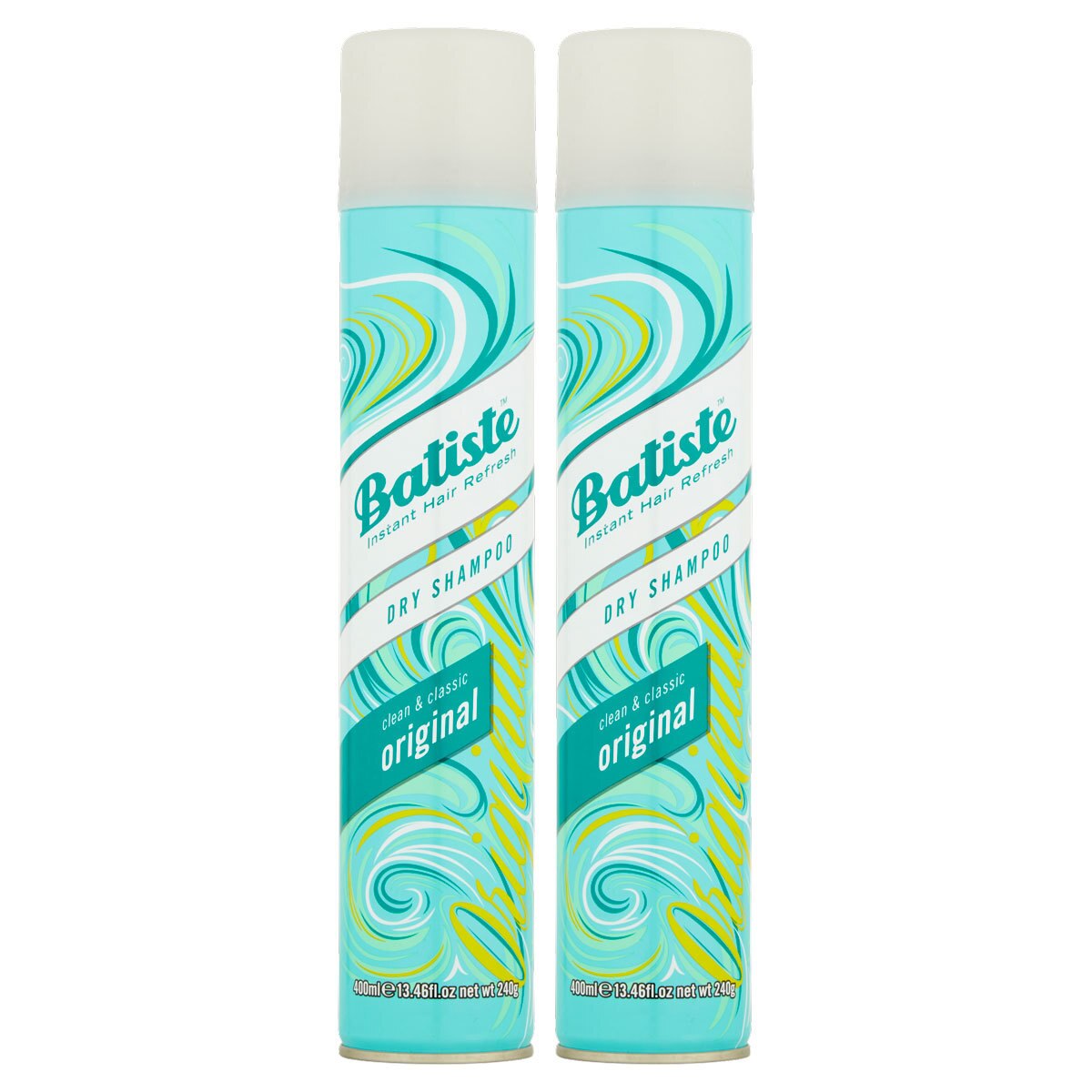 Batiste Dry Shampoo Original, 2 x 400ml