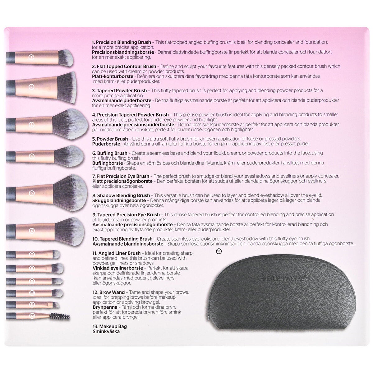 Brushworks Makeup Brush & Bag Set Brushworks Makeup Brush & Bag Set