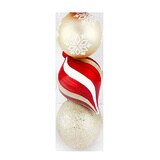 6 Inch (15cm) Shatter-Resistant Christmas Ornaments Set of 6 in Red And Gold