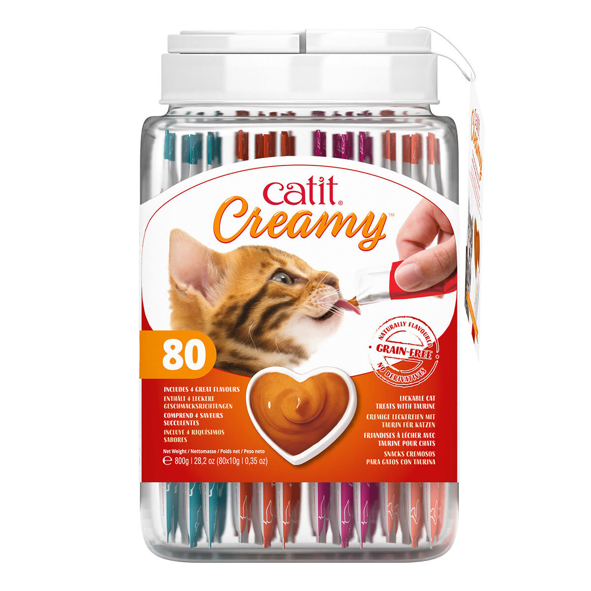 Catit Creamy Cat Treats Variety Jar, 80 x 10g