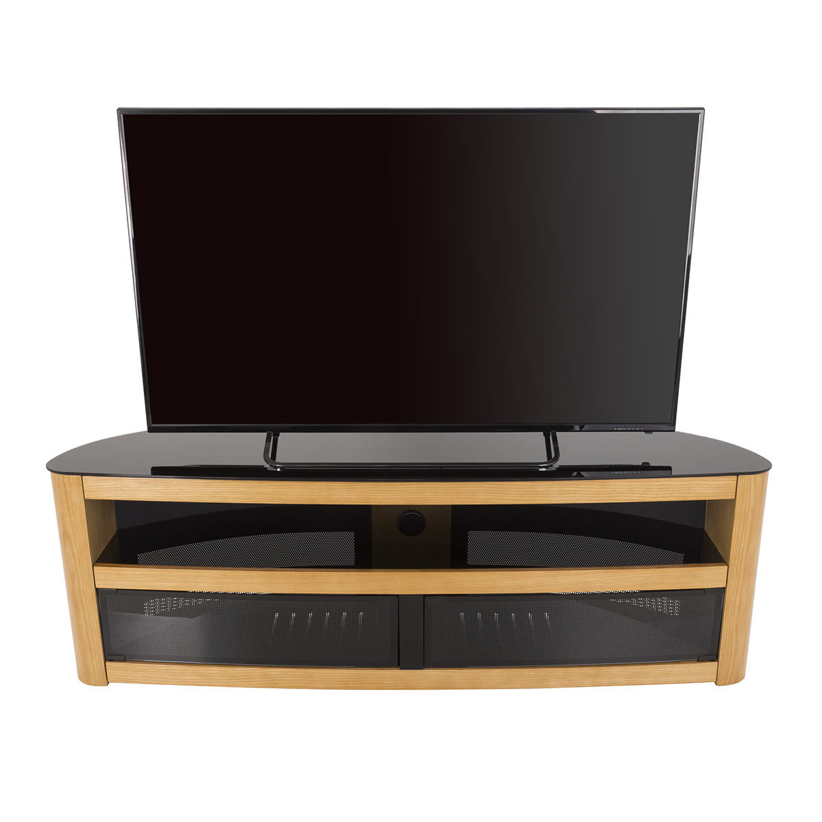 AVF Burghley Affinity Plus Curved TV Stand for TVs up to 70", Oak