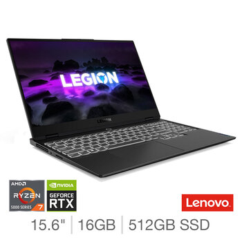 Lenovo Legion Slim 7, AMD Ryzen 7, 16GB RAM, 512GB SSD, NIVIDIA GeForce RTX 3060, 15.6 Inch Gaming Laptop, 82K800F1UK
