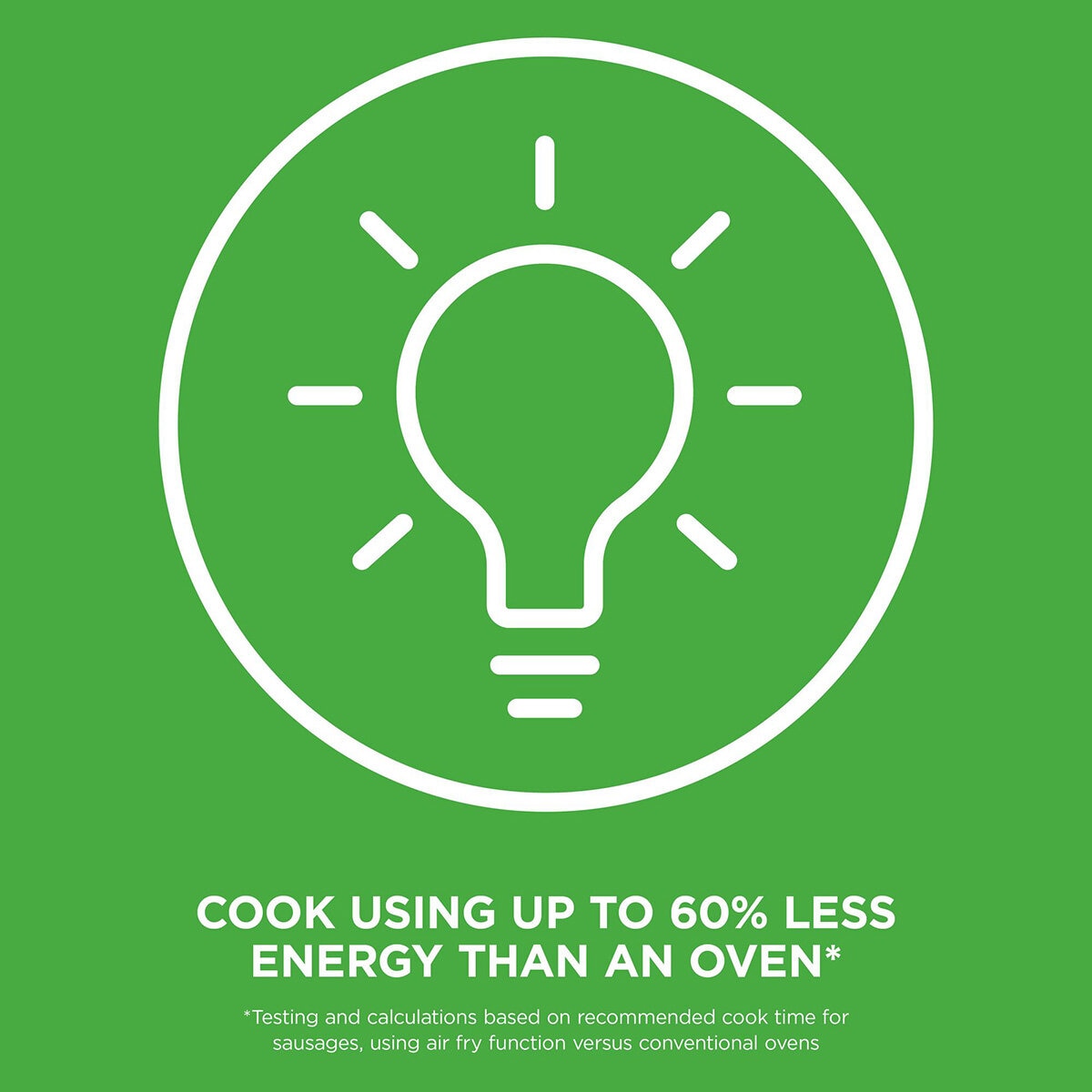 Lifestyle image of cook using up to 60% less energy than an oven*