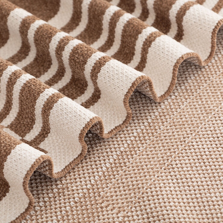 Berkshire Brown Striped Chenille Throw, 152 x 178 cm