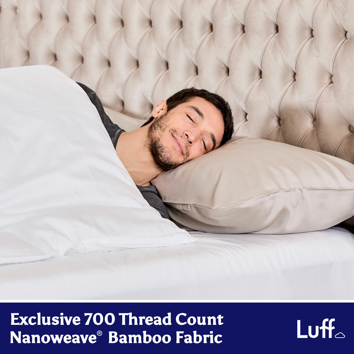 Luff 700 Thread Count 100% Organic Bamboo Pillowcases 2 Pack Light Grey3