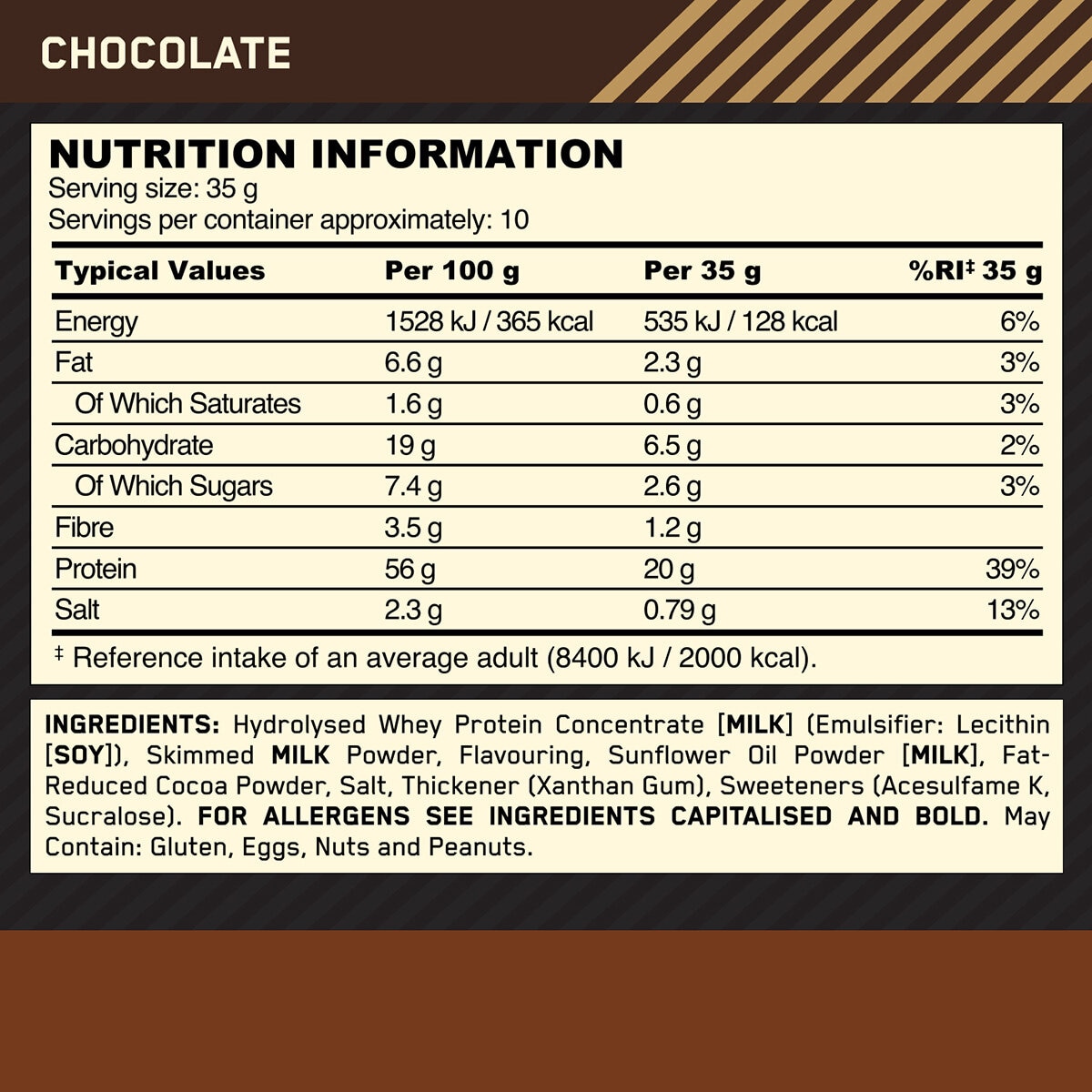 Optimum Nutrition Protein Hot Chocolate 3 x 350g