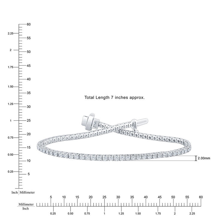 2.00ctw Diamond Tennis Bracelet, 18ct White Gold