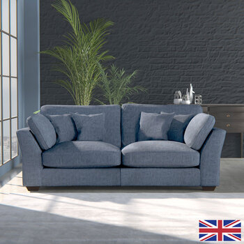 Selsey Blue Fabric 3 Seater Sofa