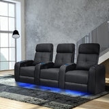 Valencia Home Theatre Seating Verona Row of 3 Chairs, Black