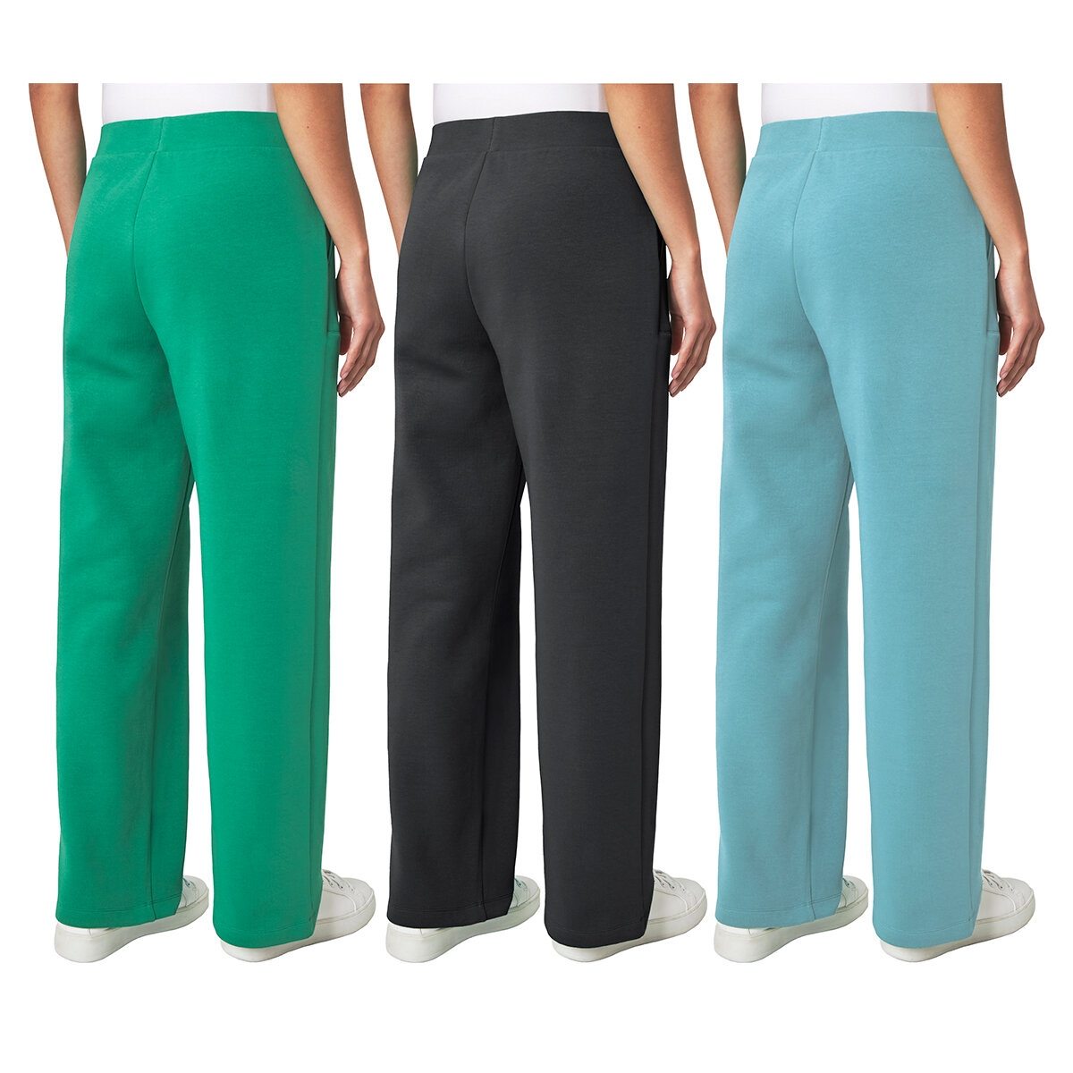 Mondetta Ladies Ribbed Wide Leg Trousers in 3 Colours & 4 Sizes
