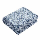 Monte & Jardin Printed Velvet Throw in Blue Floral, 152 x 177 cm