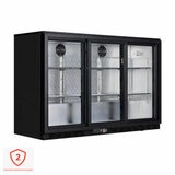 Contender RRG023 320L Commercial Sliding Triple Door Bottle Cooler, C Rated in Black