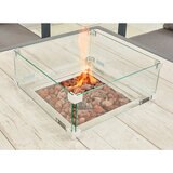 Stone Garden 5 Piece Deep Seating Fire Patio Set in White