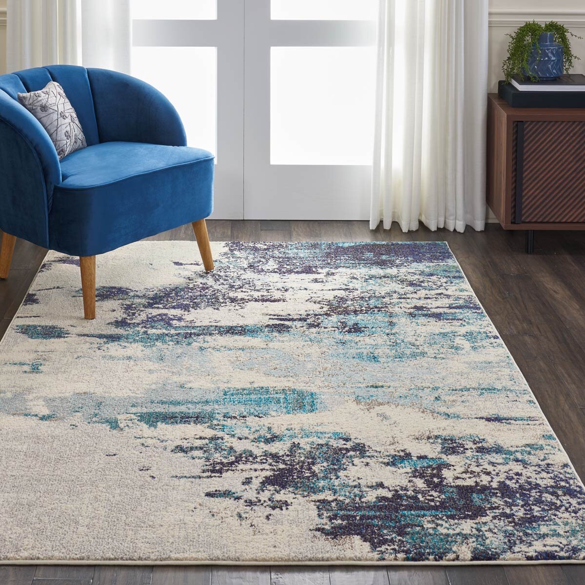 Noursion Celestial Ivory Blue Rug