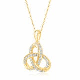 0.34ctw Round Brilliant Cut Diamond Knot Pendant, 14ct Yellow Gold 0.34ctw Round Brilliant Cut Diamond Knot Pendant, 14ct Yellow Gold