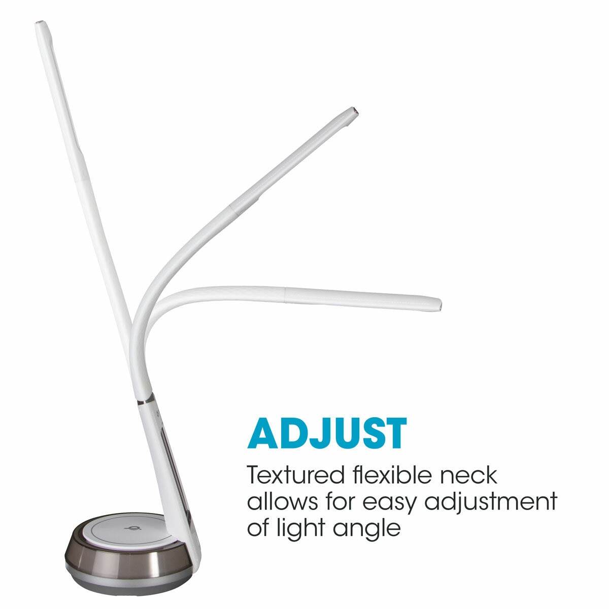 OttLite Wireless Charging LED Table Lamp in White