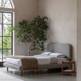Gallery Rabley Light Grey Fabric Bed Frame, King