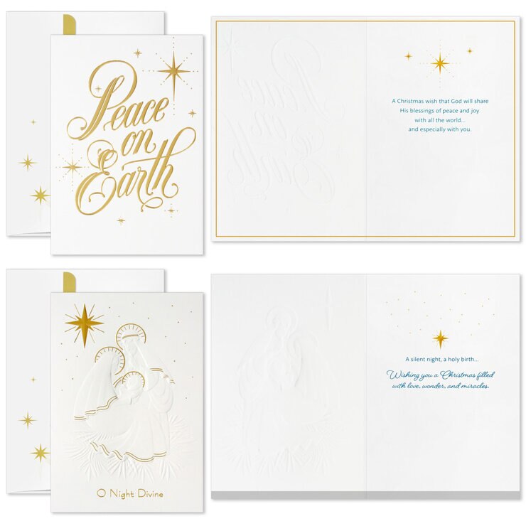 Hallmark Hand Crafted Christmas Card Assortment: Peace On Earth - 40 Pack