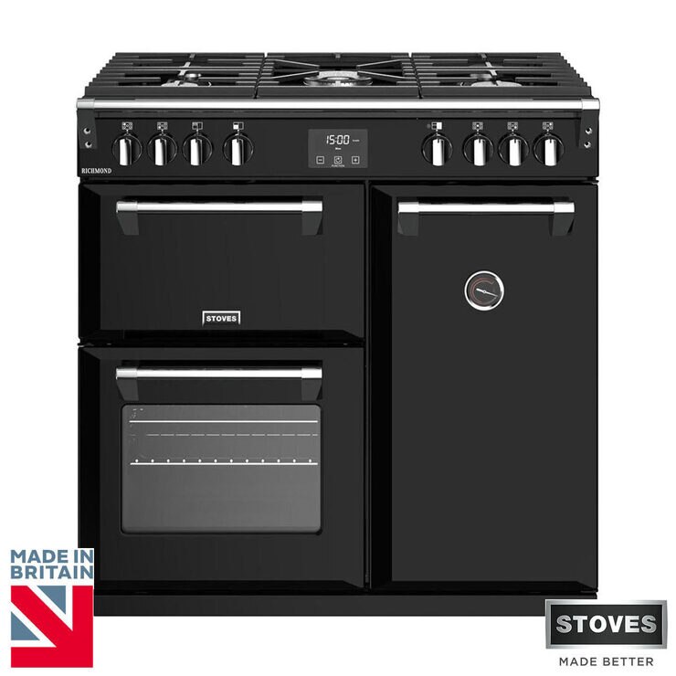 Stoves Richmond S900G, 90cm Gas Range Cooker A Rating in Black Costco UK