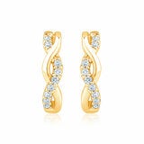 0.20ctw Round Brilliant Cut Diamond Infinity Hoop Earrings, 14ct Yellow Gold 0.20ctw Round Brilliant Cut Diamond Infinity Hoop Earrings, 14ct Yellow Gold