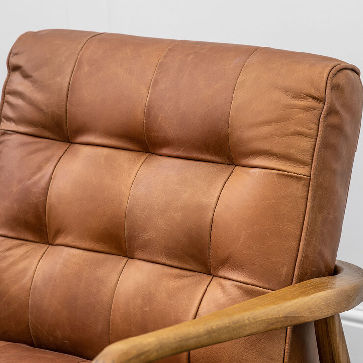Gallery Humber Vintage Brown Leather Armchair