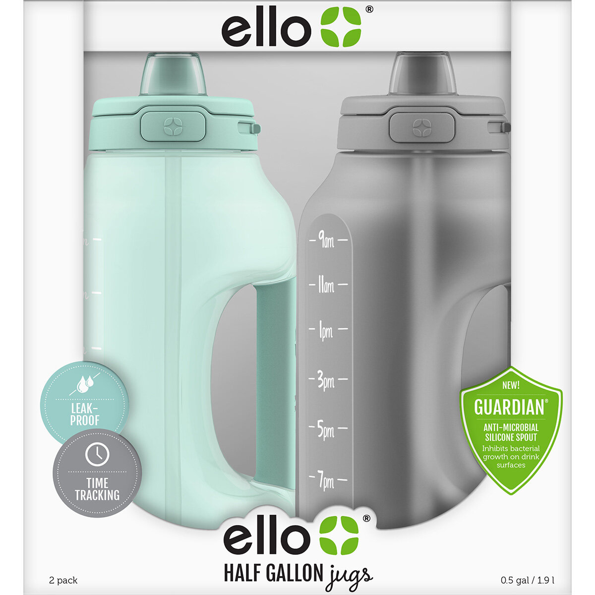 Ello 1.8L Water Bottle, 2 Pack