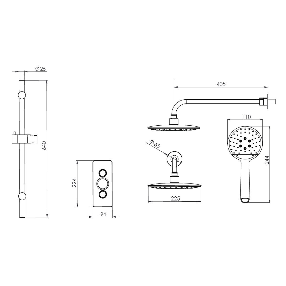 Tavistock Xenon Concealed Two Function Shower With Rail