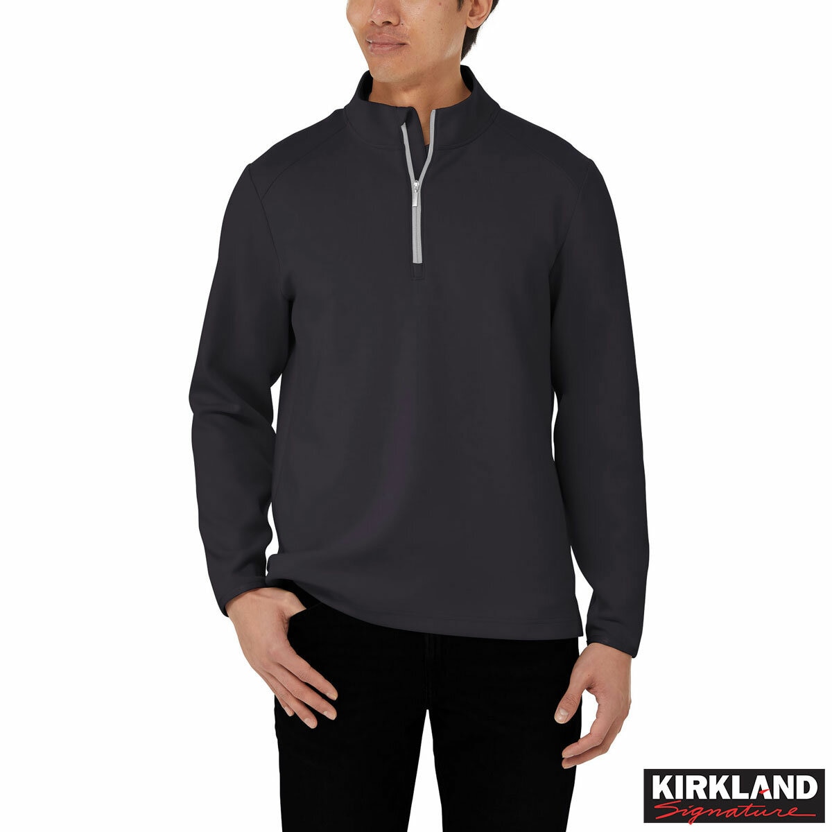 Kirkland Signature Men's 1/2 Zip Sweater in Black