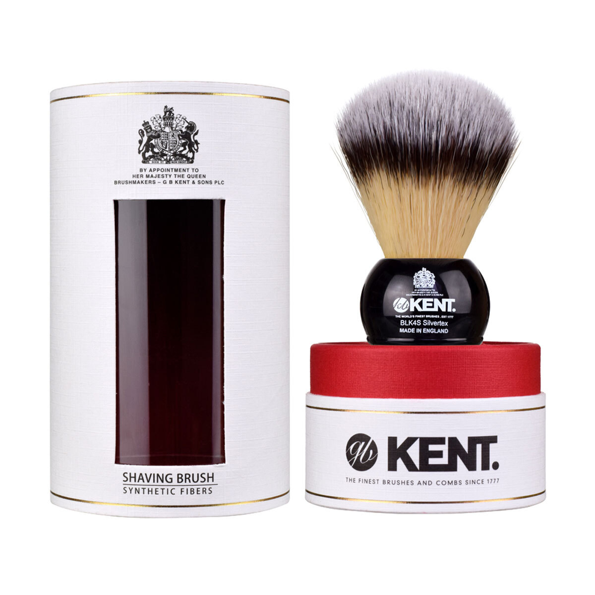 Kent Brushes Medium Synthetic Black Shaving Brush in Packaging