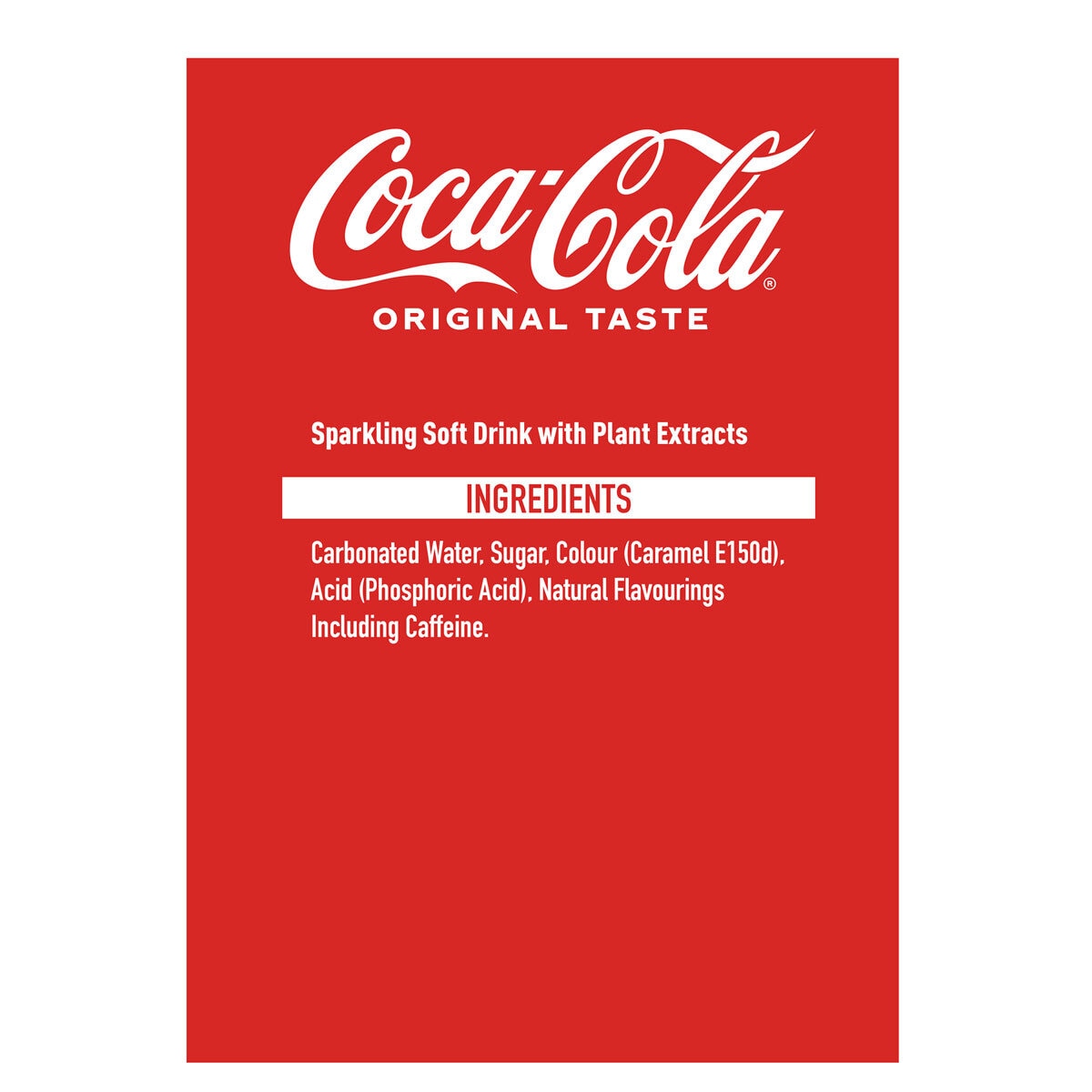 Ingredient information on red background