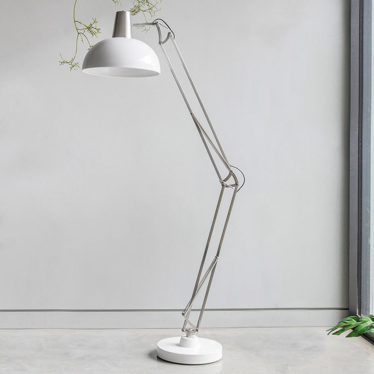 Watson Floor Lamp, White/Nickel Costco UK