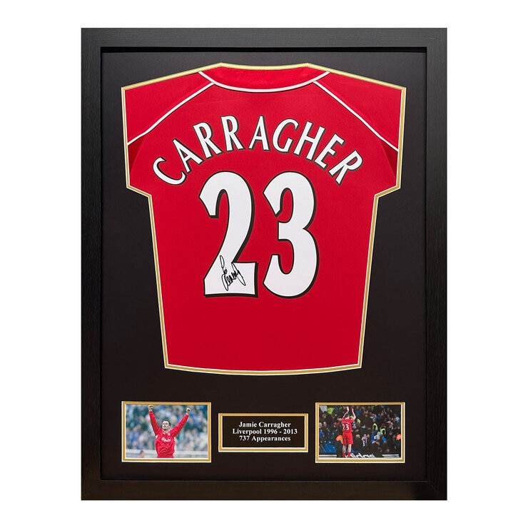Jamie Carragher Signed Framed Liverpool Football Shirt Jamie Carragher Signed Framed Liverpool Football Shirt