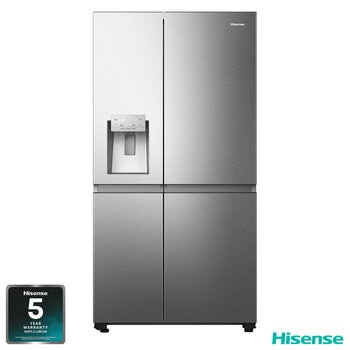 Hisense RS818N4TIC, Side by Side Fridge Freezer, C Rated in Stainless Steel