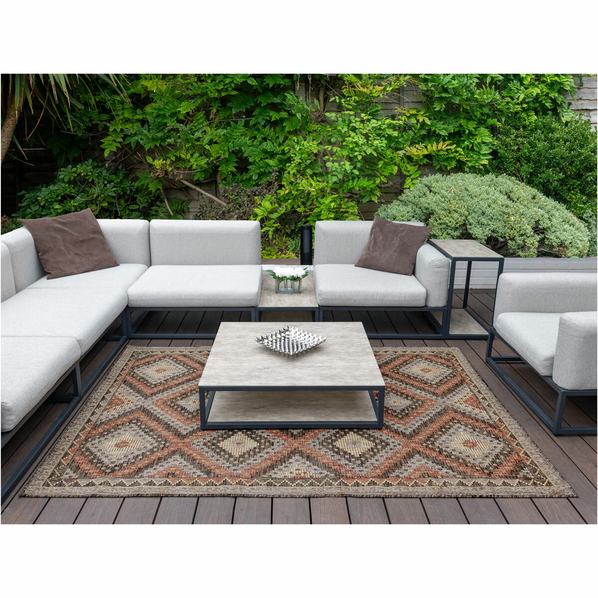 Concept Looms Sumac Brown Rust Indoor Outdoor Rug, in 3 Sizes