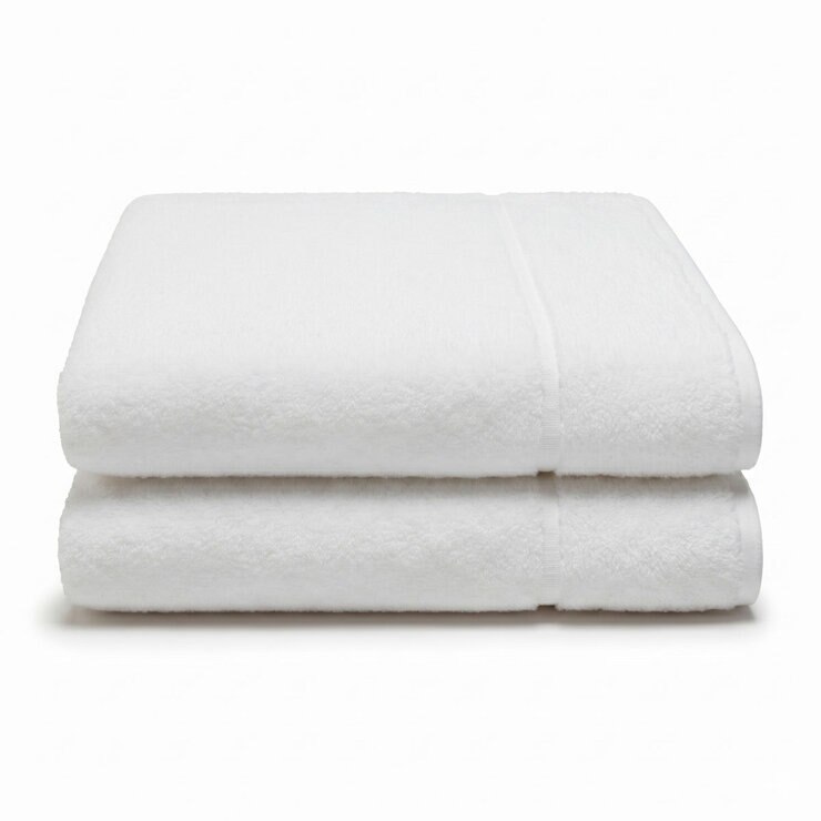 Panda Bamboo & Cotton White Bath Sheets, 2 Pack