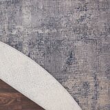 Rustic Textures Faded Blue Circle Rug