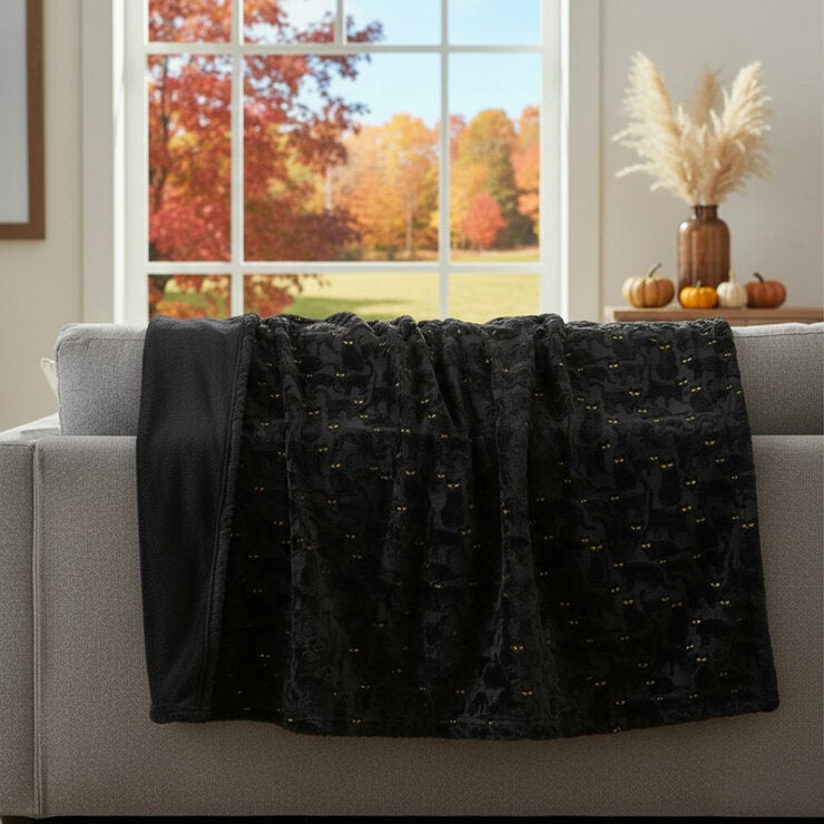 Ashford Home Embroidered Halloween Throw In 3 Designs, 152 x 178 cm Ashford Home Embroidered Halloween Throw In 3 Designs, 152 x 178 cm