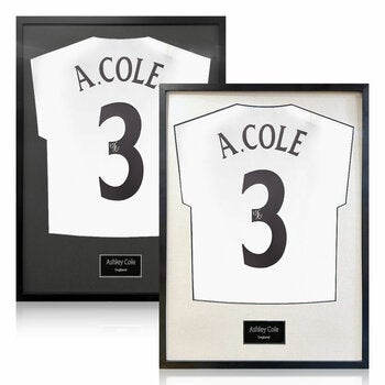 Ashley Cole Signed Framed England Football Shirt in 2 Options: White or Black