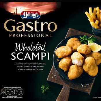 Young's Gourmet Wholetail Breaded Scampi, 1kg