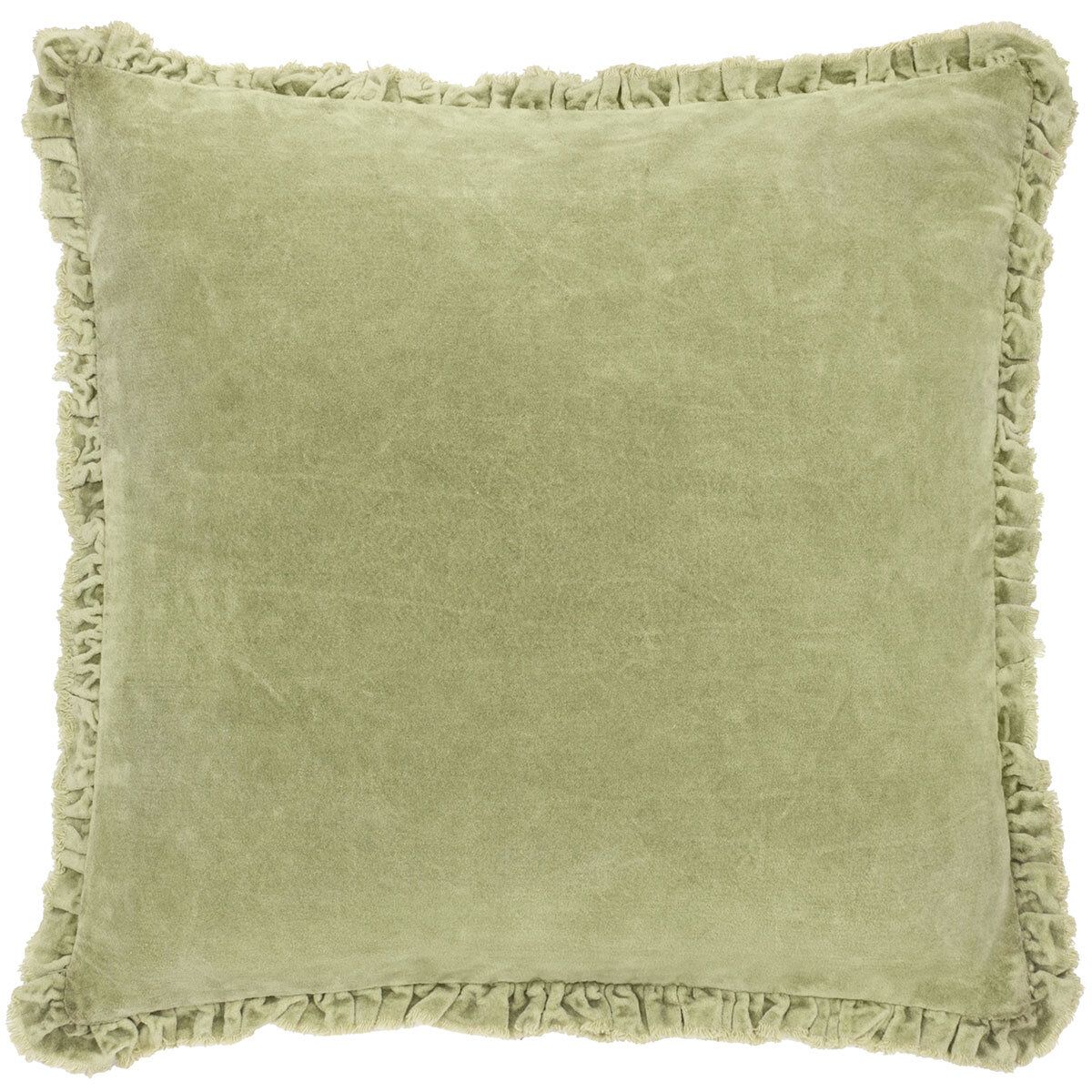 Furn Bertie Velvet Feather Fill Cushion 2 Pack in Sage, 45 x 45 cm