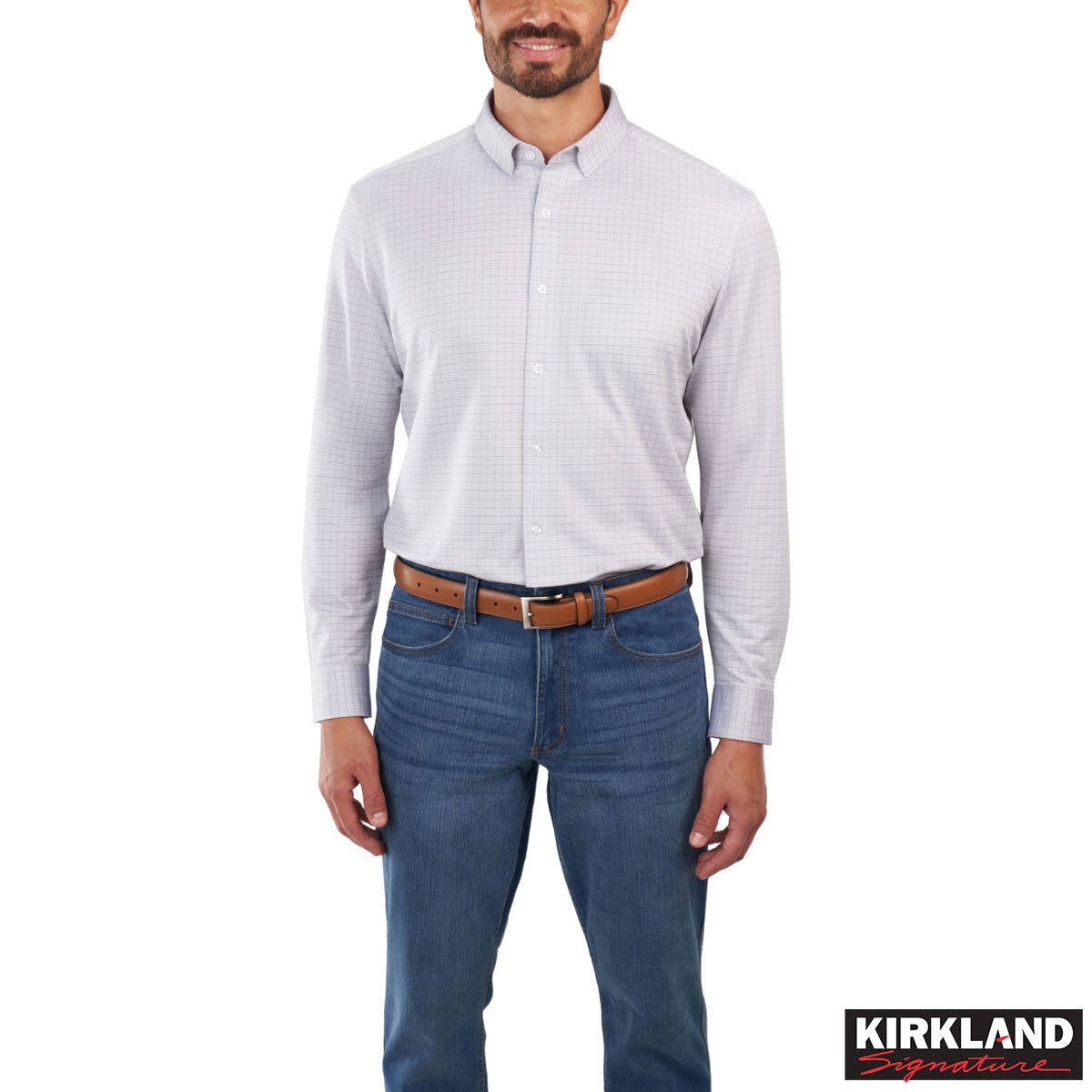 Kirkland Signature Men's Knit Dress Shirt