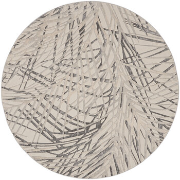 Rustic Textures Ivory & Grey Circle Rug, 160 cm