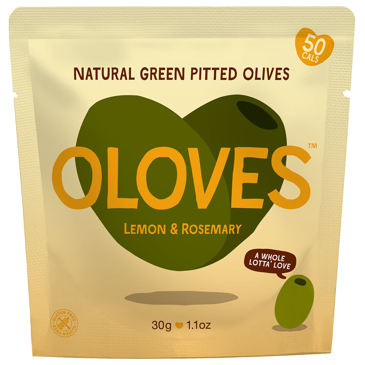 Oloves Lemon & Rosemary Natural Green Pitted Olives, 20 x 30g