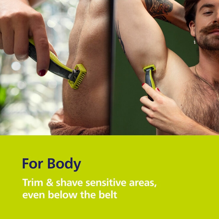 Lifestyle image of one blade being used on body