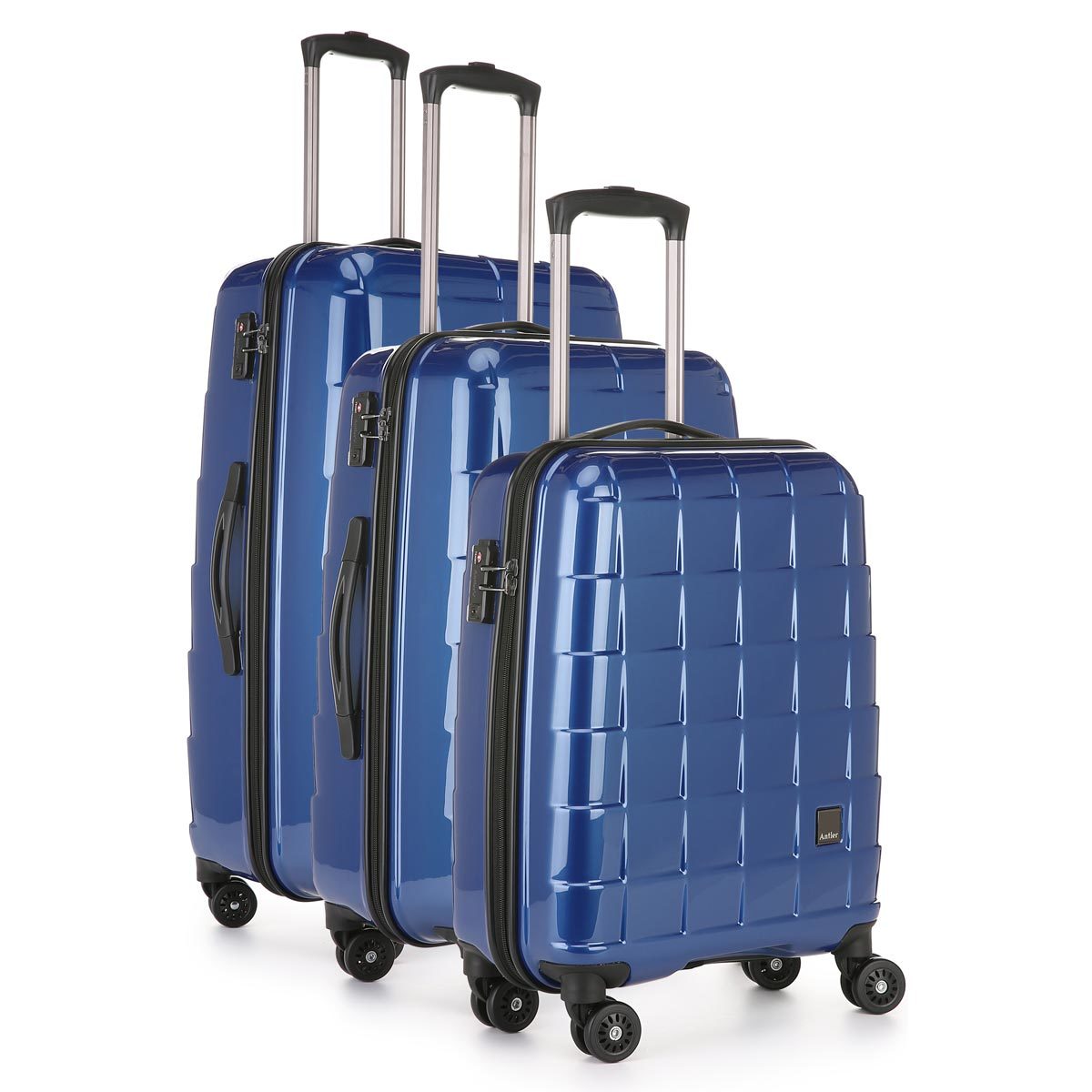 Antler Camden 3 Piece Hardside Suitcase Set, Metallic Navy | Costco UK